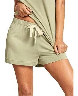 David Jones Boody Goodnight Sleep Shorts in Sage, Size Large