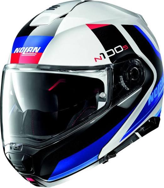 Nolan N100-5 Hilltop N-COM Helmet, white-red-blue, Size XL