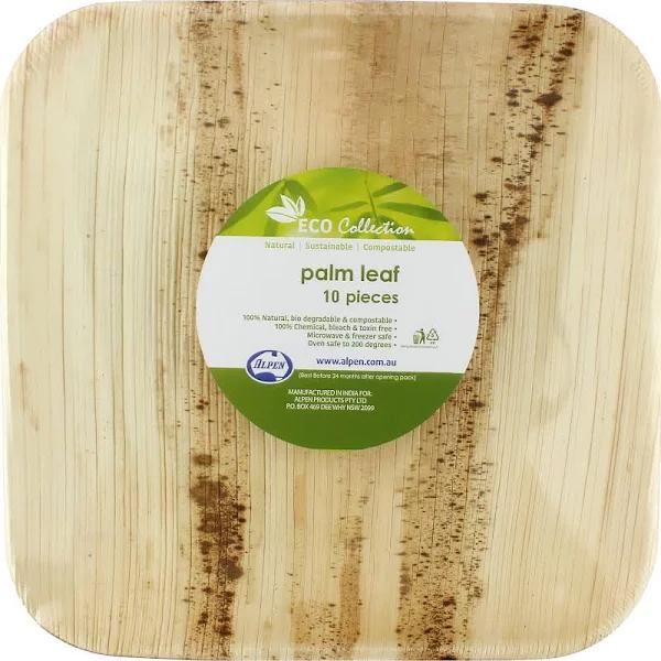 Palm Leaf Square Plate 10inch 250mm 10pk