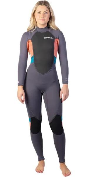 GUL Womens 2023 Response 3/2mm Back Zip Wetsuit - Grey / Cor