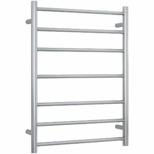 Thermorail 7 Bar Ladder Heated Towel Rail Round Brushed Stainless Steel