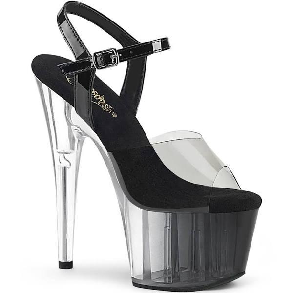 Pleaser ADORE-708T-1 Smoke-Black - Clear/Ombre Platform Sandal Size 11