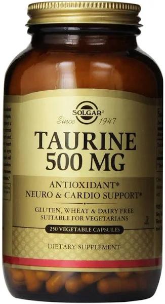 Solgar Taurine 500 MG 250 Vegetable Capsules