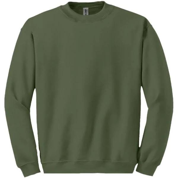 Heavy Blend Crewneck Sweatshirt with Kangaroo Pocket Military Green - Gildan GN910 - Size S