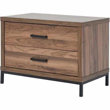 Groove Furniture Aubrey 2-Drawer Bedside Table Walnut