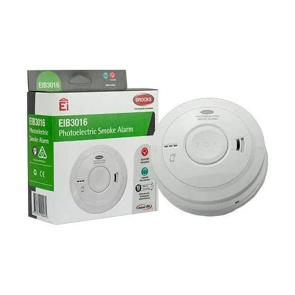 Brooks EIB3016 | Photoelectric 230-Volt Smoke Alarm with 10-Year Lithium Battery Back-up