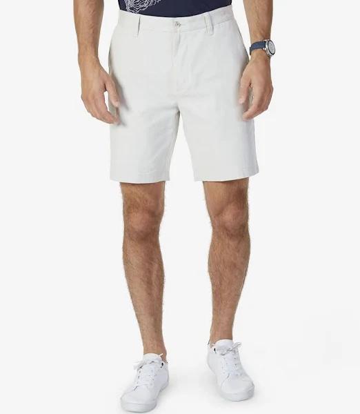 Nautica Men's Classic Fit Flat Front Stretch Solid Chino Deck Short