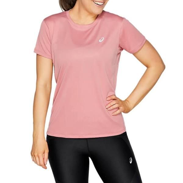 ASICS Women's Silver Short Sleeved Top - Smokey Rose XS