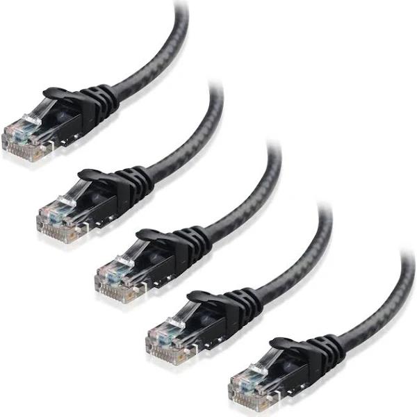 Cable Matters 5-Pack, Cat6 Snagless Ethernet Patch Cable in Black 5