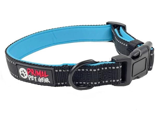 Primal Pet Gear Tough Dog and Puppy Collars - Black-Blue - Medium - AfterPay & zipPay Available