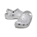 Crocs Toddler Classic Glitter Clog; Silver Glitter, C9