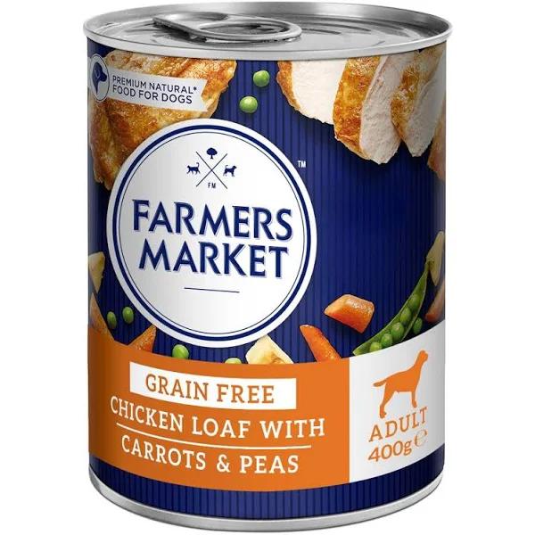 Farmers Market Grain Free Chicken Loaf with Carrots and Peas Adult Wet Dog Food 400g