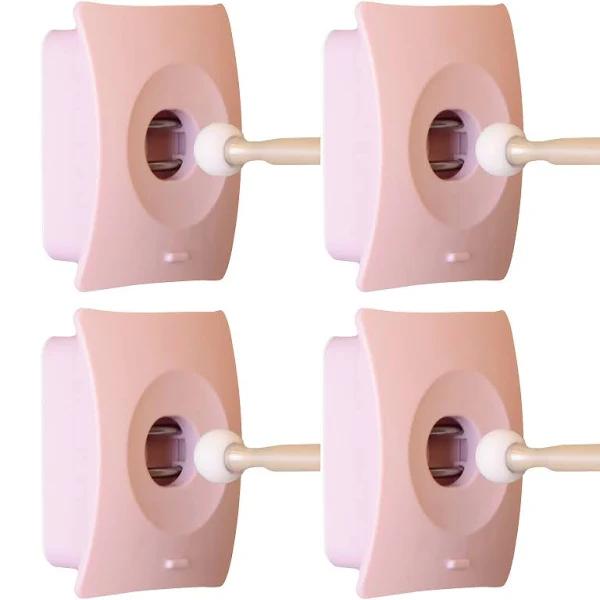 4x Door Stopper Wall Mount Door Stop Adhesive Catch Hole Advanced Pink