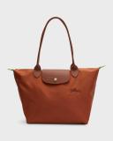 Longchamp Le Pliage Green Small Recycled Canvas Tote Bag Brown