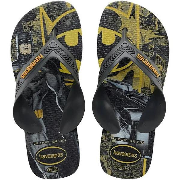 Havaianas Max Herois Flip Flops Black Yellow Kids - 23-24