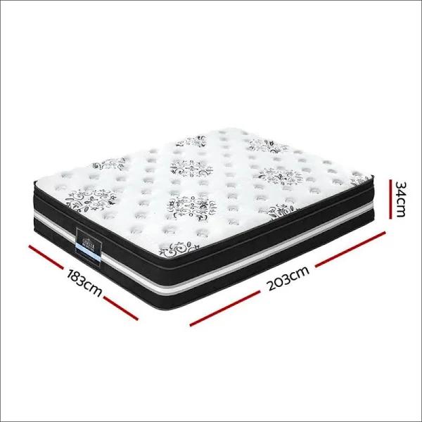 Giselle Bedding Donegal Euro Top Cool Gel Pocket Spring Mattress 34cm Thick - King