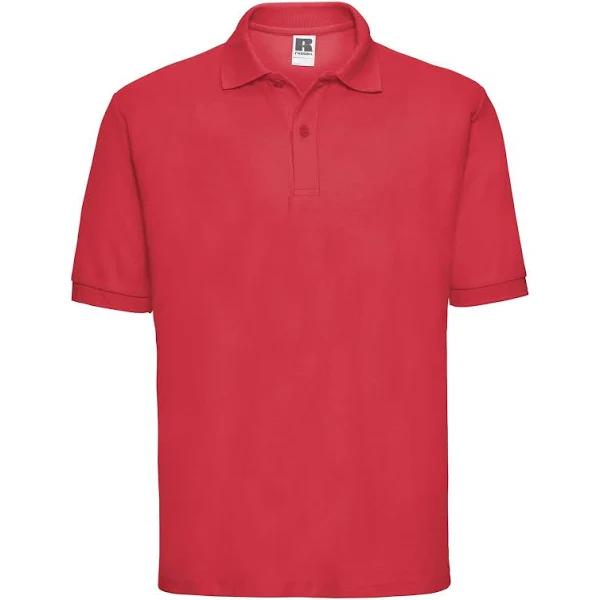 Russell Mens Polycotton Pique Polo Shirt (Bright Red) (XL)