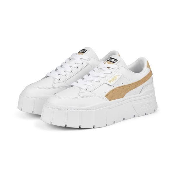 Mayze Stack Sneakers Women in White/Light Sand, Size 10 by Puma