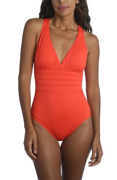 La Blanca Women's Swimwear One-piece Red Size 6 Goddess Tummy-Control