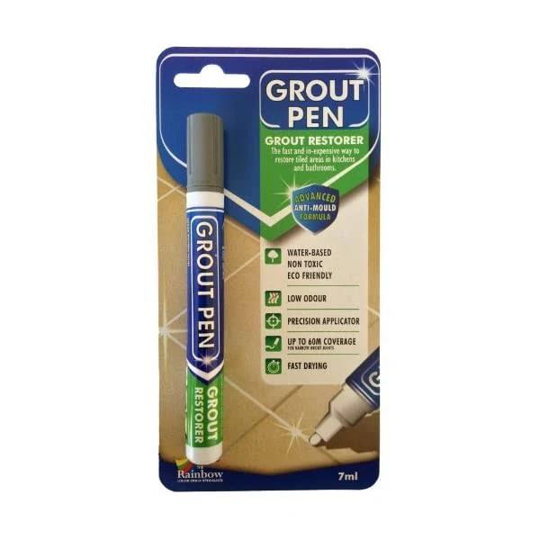 Grout Pen - Restores & Protects Tile Grout in Bathrooms & Kitchens (Grey)