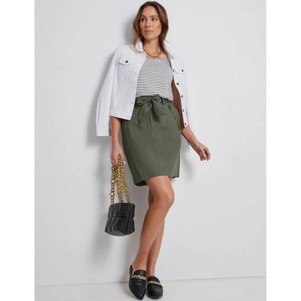 Katies Tie Waist Pocket Skirt - Size 20 - Womens - Khaki