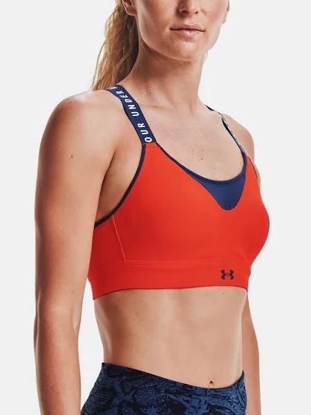 Under Armour Women's Infinity High Sports Bra Orange SM