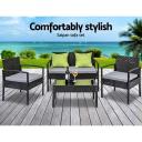 Gardeon Outdoor Furniture Lounge Setting Garden Patio Wicker Cover Table Chairs