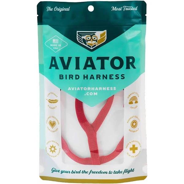 The Aviator Bird Harness | The Parrot University | Get Flocked Bird Supplies XX-Large / Red