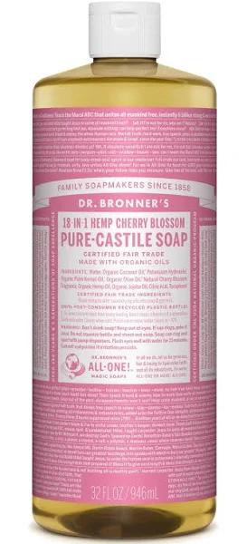 Dr. Bronner's Pure Castile Liquid Soap 946 ml / Cherry Blossom