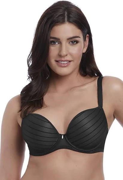 Freya Cameo Underwire Deco Molded Plunge Bra, Black