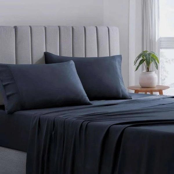 Esplanade Home 100% Cooling Bamboo Sheet Set Navy Blue Single