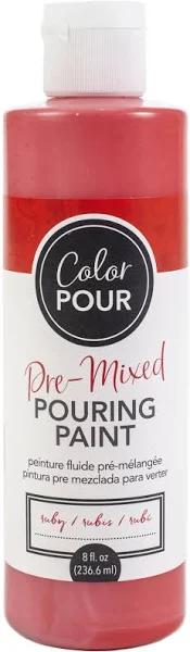 American Crafts Color Pour Pre-Mixed Paint 8oz Ruby