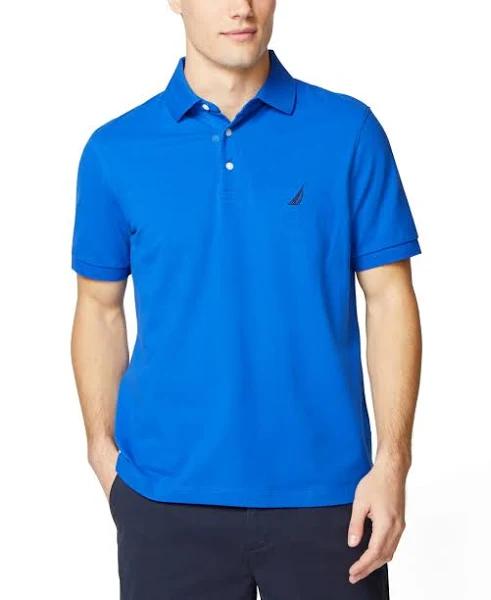 Nautica Men's Short Sleeve Solid Stretch Cotton Pique Polo Shirt