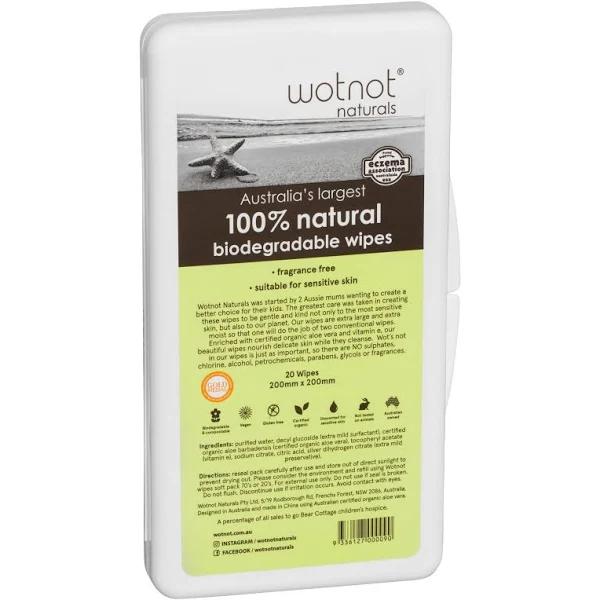 Wotnot Biodegradable Baby Wipes Travel Case 20