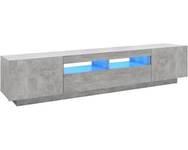 vidaXL TV Cabinet with LED Lights Concrete Grey 200x35x40 cm