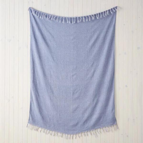 Adairs Malmo Arctic Blue Linen Throw