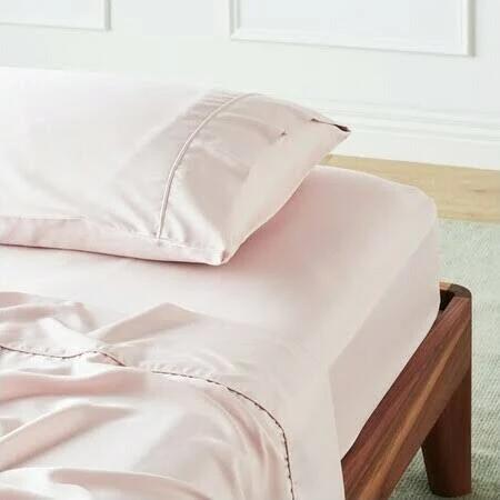 ettitude Sateen Flat Sheet - Rose - Sent Separately - Double - Rose