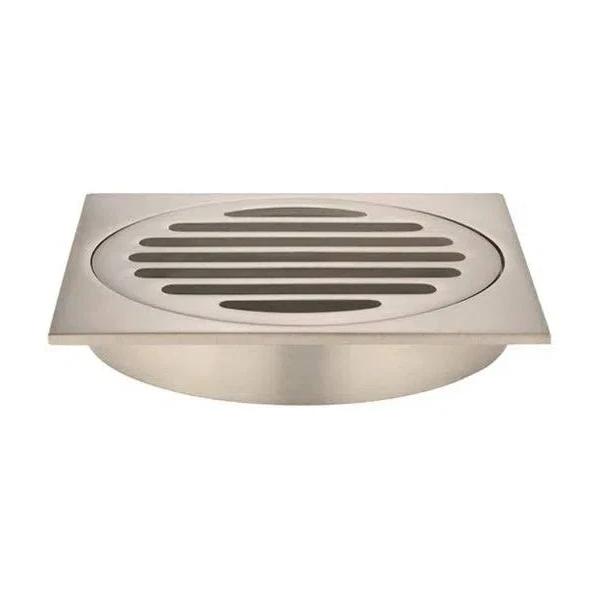 Meir | Square Floor Grate Shower Drain 100mm Outlet - Champagne