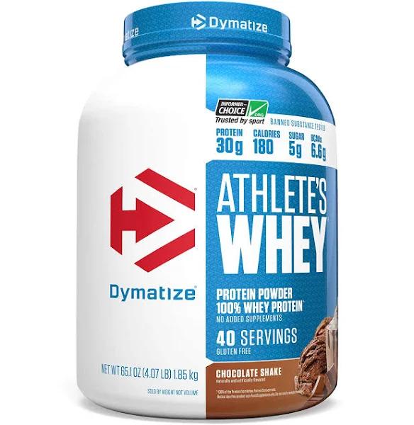 Dymatize Athlete's Protein Powder, Vanilla Shake, Whey - 28 oz