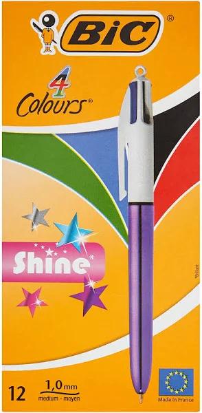 Bic 4-Colour Multipen Shine Purple Pack of 12