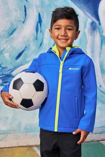 Mountain Warehouse Exodus Kids Water Resistant Softshell Jacket - Blue | Size 9-10