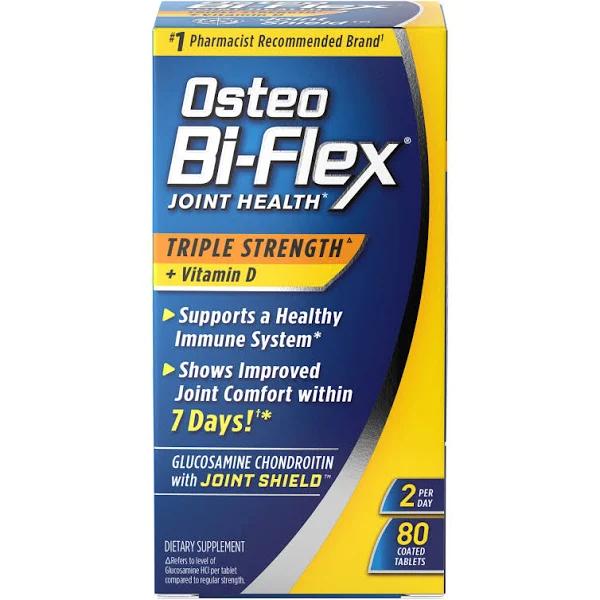 Osteo Bi-Flex Joint Health, + Vitamin D, Triple Strength, Coated Tablets - 80 tablets