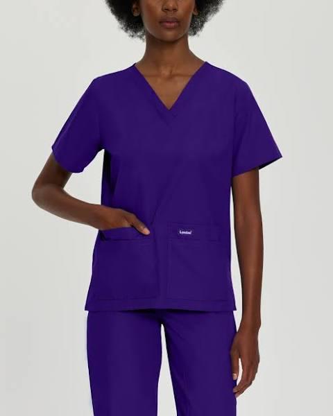 Essentials Women's 4-Pocket V-Neck Scrub Top - Seasonal Colours - 8219 Grape / 5XL