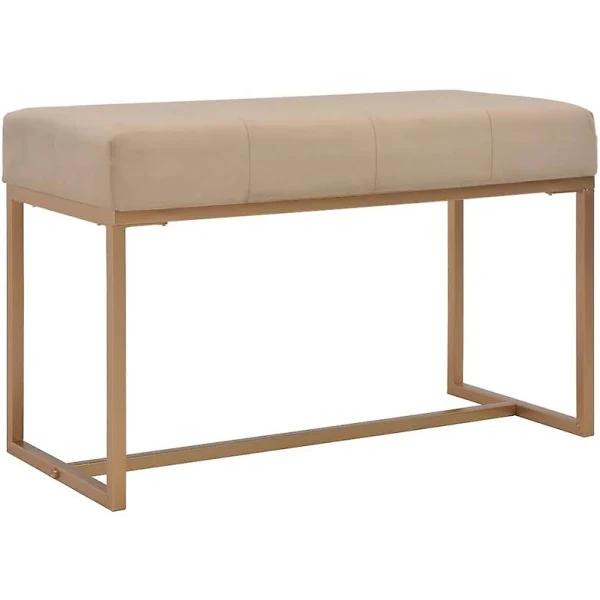 vidaXL - Bench Velvet - Beige - 80 cm