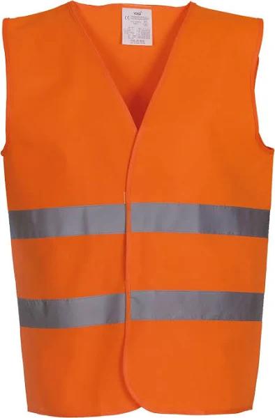 Yoko Mens Hi Vis 2 Bands Vest/Waistcoat (Pack of 2) Orange L Polyester Mens Hi-Vis Vest