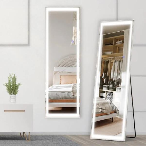 3 Color LED Light Full Length Dressing Mirror Wall Mounted Hanging