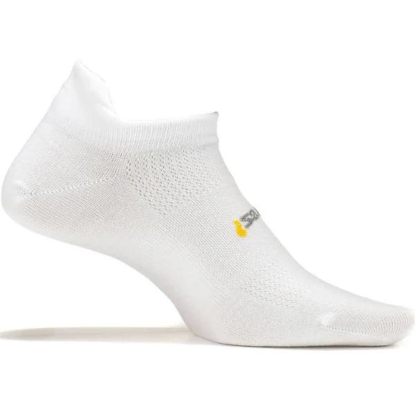 Feetures High Performance Ultra Light Cushion No-Show Tab Socks White / Medium