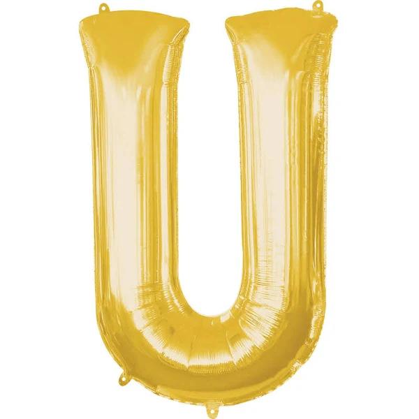 Gold Letter U Balloon