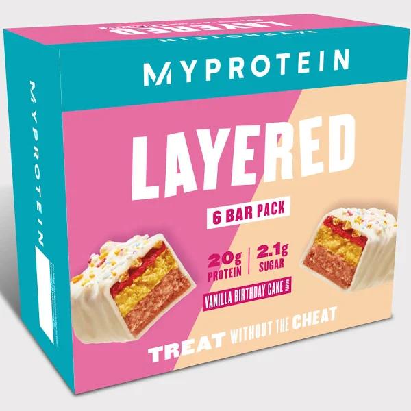 Layered Protein Bar - 6Bars - Birthday Cake