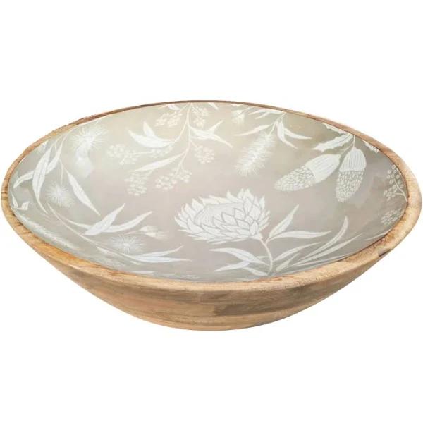 J. Elliot Home Bindi Round Serving Bowl Large - Grey Beige 40cm